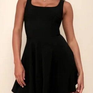 Lulus Fit & Flare Skater Sleeveless Dress XS Black “Perfect little Black Dress